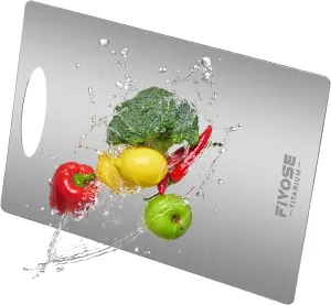 Titanium Cutting Board for Kitchen, Large 100% Pure Cutting Board for Camping, Non Toxic, Double-Sided for Meat/Fruit/Vegetable, Dishwasher Safe & Handwasher Clean, Durability, 12" x 18"