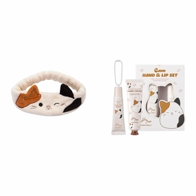 TONYMOLY x Squishmallow Cam the Cat Plush Headband for Skincare, Makeup, Soft & Cozy Hair Accessory for Washing Face,   Squishmallow Cam the Cat 2PC Hand Cream & Lip Gloss Set, Coconut Milk Hand Cream