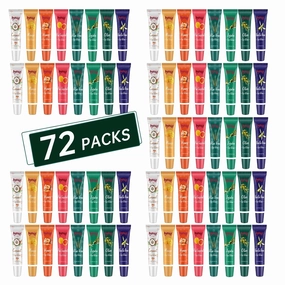 Toppings Moisturizing Lip Balm - 72PCS Fruit Flavors with Mango, Pink Grapefruit, Coconut, Vanilla Bean, Honey, Olive, Jojoba, Aloe Vera, Ultra-Nourishing Lip Care Moisturizer