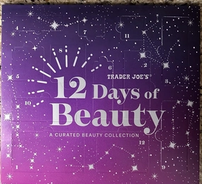 Trader Joe's 12 Days of Beauty Advent Calendar - A Curated Collection Featuring Bath Salts, Hair Mask, Lip Balm, Lip Scrub, Hand Cream, Shave Cream, Body Butter, Sunscreen and More