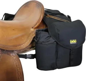TrailMax Big Sky Saddlebags; Equine Saddle Bags with Two Water Bottle Holders; Rear Saddle Bags for Trail Riding on Horseback; Durable and Strong Nylon; Designed in Montana; Black