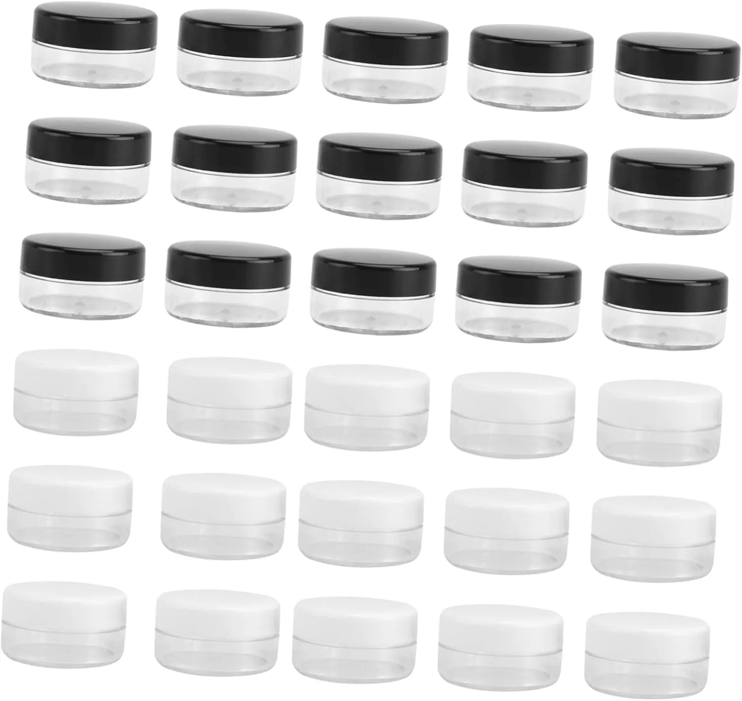 Travel Essential: 30pcs Sample Containers Lids Refillable Cosmetics Jars Makeup Travel Containers Sample Boxes for Face