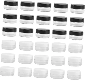 Travel Essential: 30pcs Sample Containers Lids Refillable Cosmetics Jars Makeup Travel Containers Sample Boxes for Face