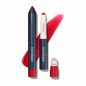 TRE'STIQUE Prime And Shine Lip Crayon, Refillable Shiny Lipstick With Built-in Lip Primer, Clean Beauty Makeup, Lipstick For Women, 2-in-1 Glossy and Primer