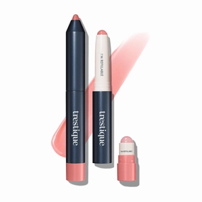 TRE'STIQUE Prime And Shine Lip Crayon, Refillable Shiny Lipstick With Built-in Lip Primer, Clean Beauty Makeup, Lipstick For Women, 2-in-1 Glossy and Primer