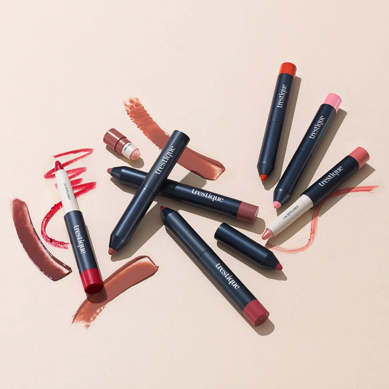 TRE'STIQUE Prime And Shine Lip Crayon, Refillable Shiny Lipstick With Built-in Lip Primer, Clean Beauty Makeup, Lipstick For Women, 2-in-1 Glossy and Primer