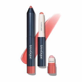 TRE'STIQUE Prime And Shine Lip Crayon, Refillable Shiny Lipstick With Built-in Primer, Clean Beauty Makeup, Lipstick For Women, 2-in-1 Glossy and Lip Primer