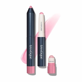 TRE'STIQUE trestique Prime And Shine Lip Crayon, Refillable Shiny Lipstick With Built-in Lip Primer, Clean Beauty Makeup, Lipstick For Women, 2-in-1 Glossy and Primer