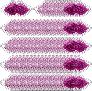 TrelaCo 60 Pcs Gel Lip Ice Pack Bulk Reusable Boo Boo Packs Ice Bag for Injuries Lip Shape Mini Cold Compress for Headaches Tired Eyes Swelling Teeth Pain Relief(Purple)