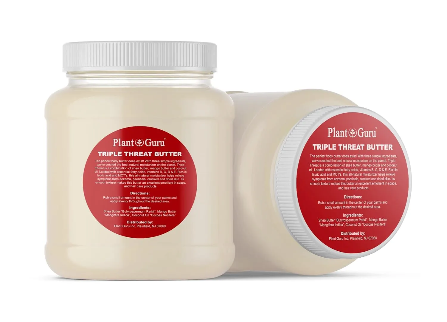 Triple Threat Body Butter 3 lbs. Bulk - Blend of Shea, Mango & Coconut Oil - 100% Pure Natural Raw Unrefined Moisturizer For Dry Skin, Face And Hair. Great For Lip Balm and Soap Making