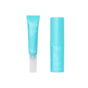 TULA Skin Care Drenched in Hydration Lip Mask & Eye Balm Duo | 24-7 Moisture Day & Night Peptide Lip Mask: 0.28oz, Glow   Get It Cooling & Brightening Eye Balm: 0.35 oz | 2 Piece