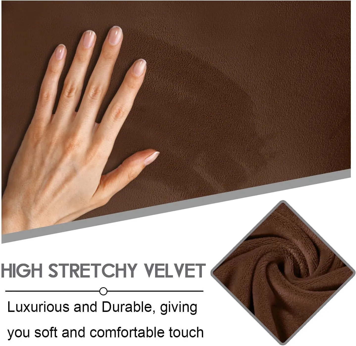 ULTICOR 4-Piece, 1 Seat Recliner Cover, Velvet Stretch Reclining Chair Covers for 1 Cushion Reclining Sofa, Single Seat Recliner Couch Cover, Thick, Very Soft, Machine Washable (Chocolate)