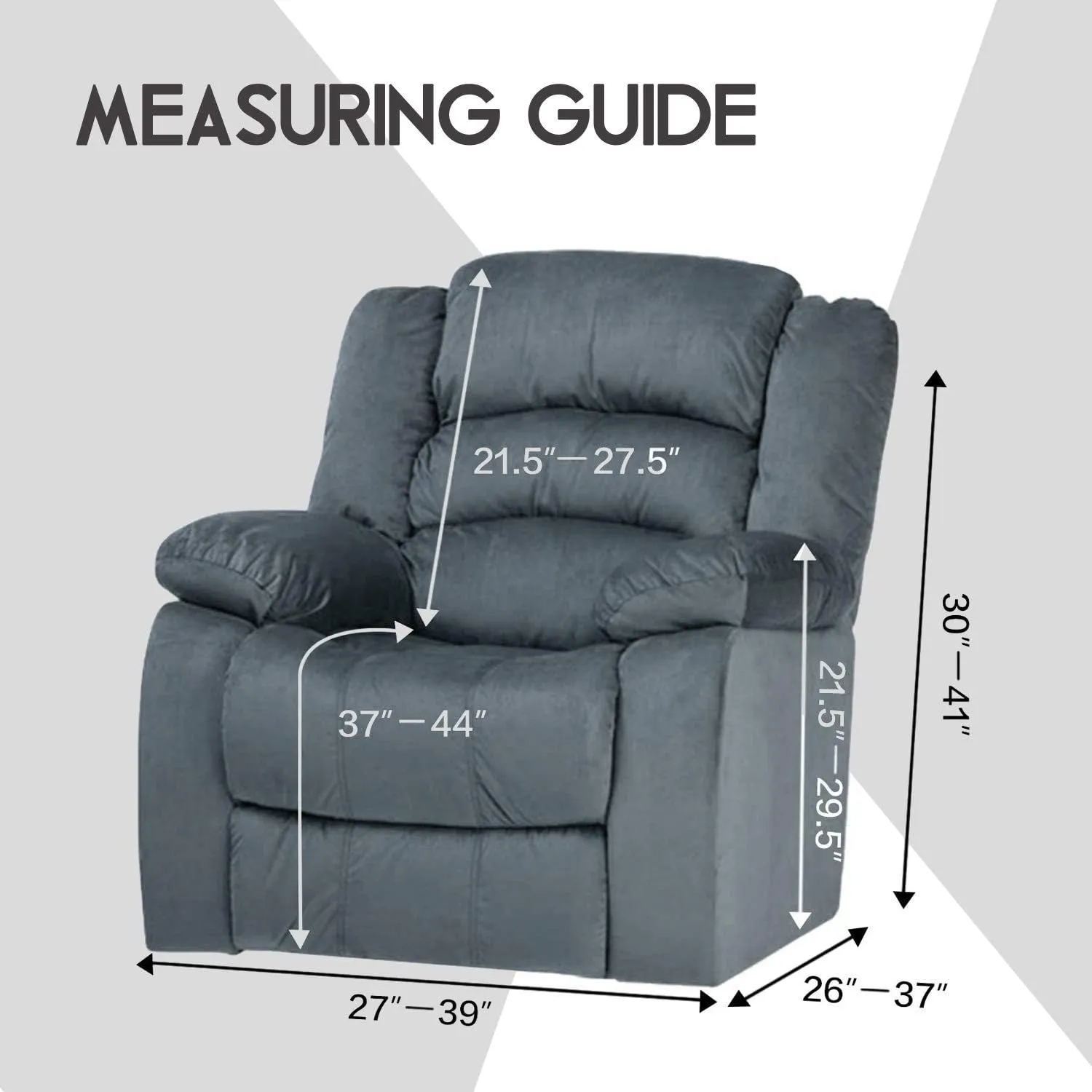 ULTICOR 4-Piece, 1 Seat Recliner Cover, Velvet Stretch Reclining Chair Covers for 1 Cushion Reclining Sofa, Single Seat Recliner Couch Cover, Thick, Very Soft, Machine Washable (Chocolate)