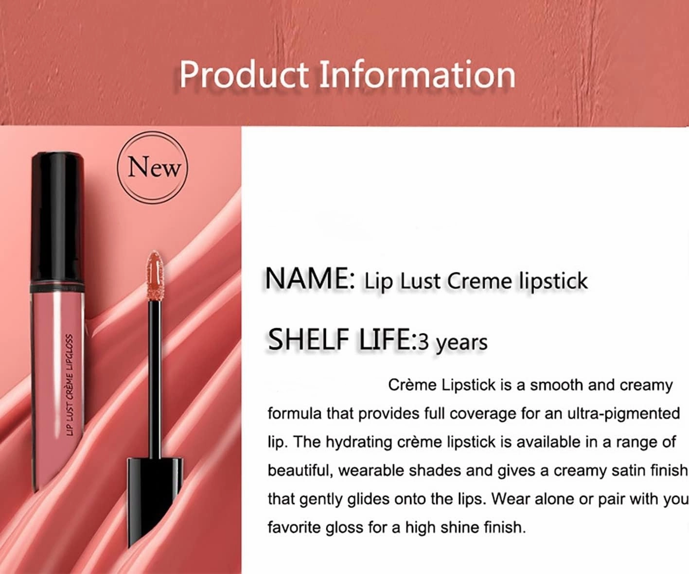 Upgrade 12 Color Cream Lip Gloss, Long-Lasting Moisturizing Velvet Lip Lipstick, Non-Stick to Cup, Non-Fading, Waterproof, Hydrating Lip Tint Natural Jelly Lipstick (07#, 6 ML)