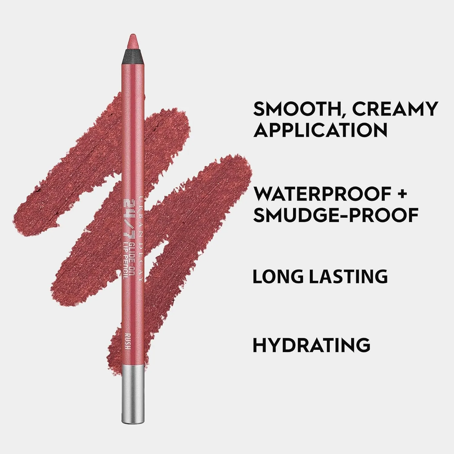 Urban Decay 24/7 Glide-On Waterproof Lip Pencil, Smudge-Proof, Longwearing Lip Liner, Smooth & Creamy Colors, Moisturizing Formula with Vitamin E, Prevents Lip Color from Feathering - 0.04 oz