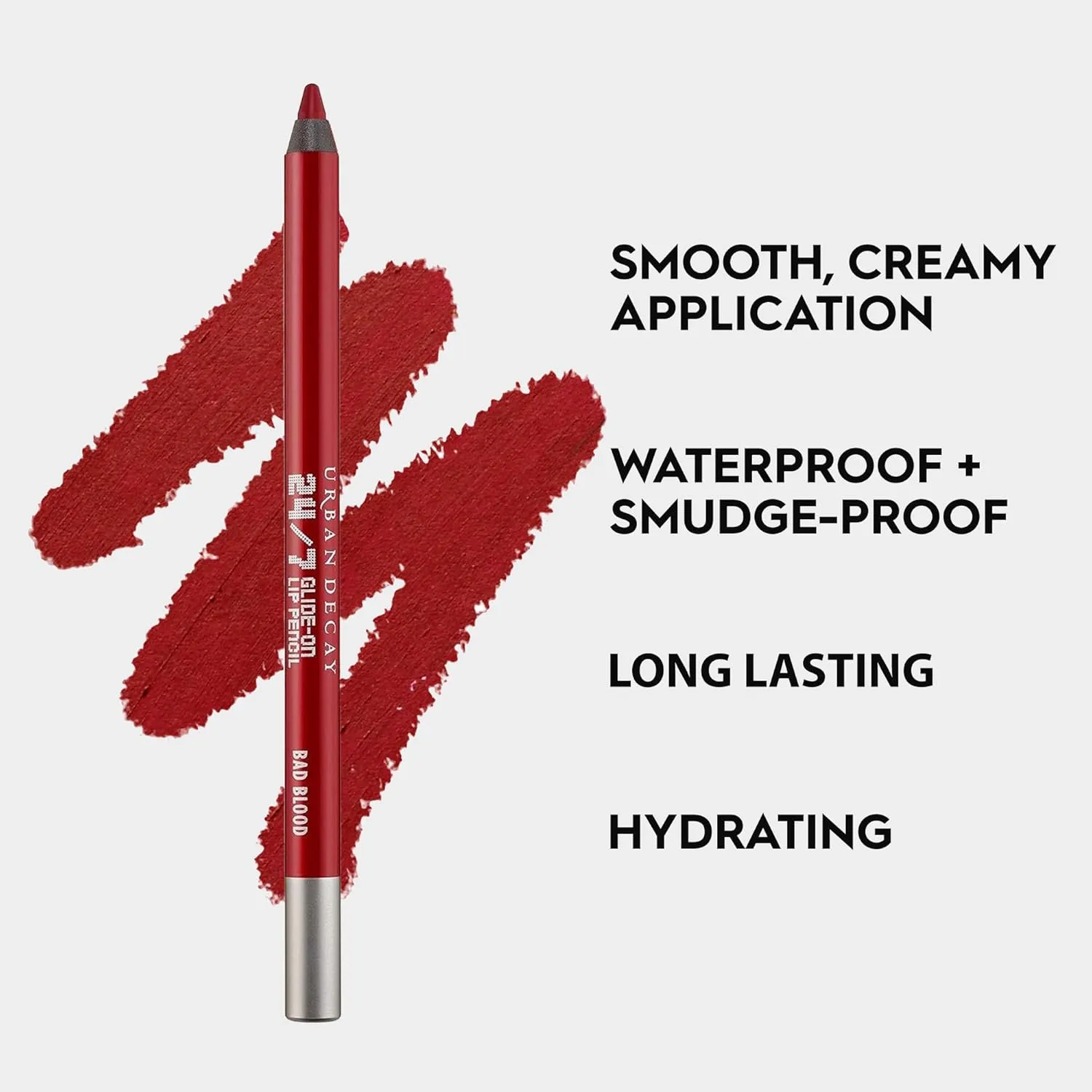 Urban Decay 24/7 Glide-On Waterproof Lip Pencil, Smudge-Proof, Longwearing Lip Liner, Smooth & Creamy Colors, Moisturizing Formula with Vitamin E, Prevents Lip Color from Feathering - 0.04 oz