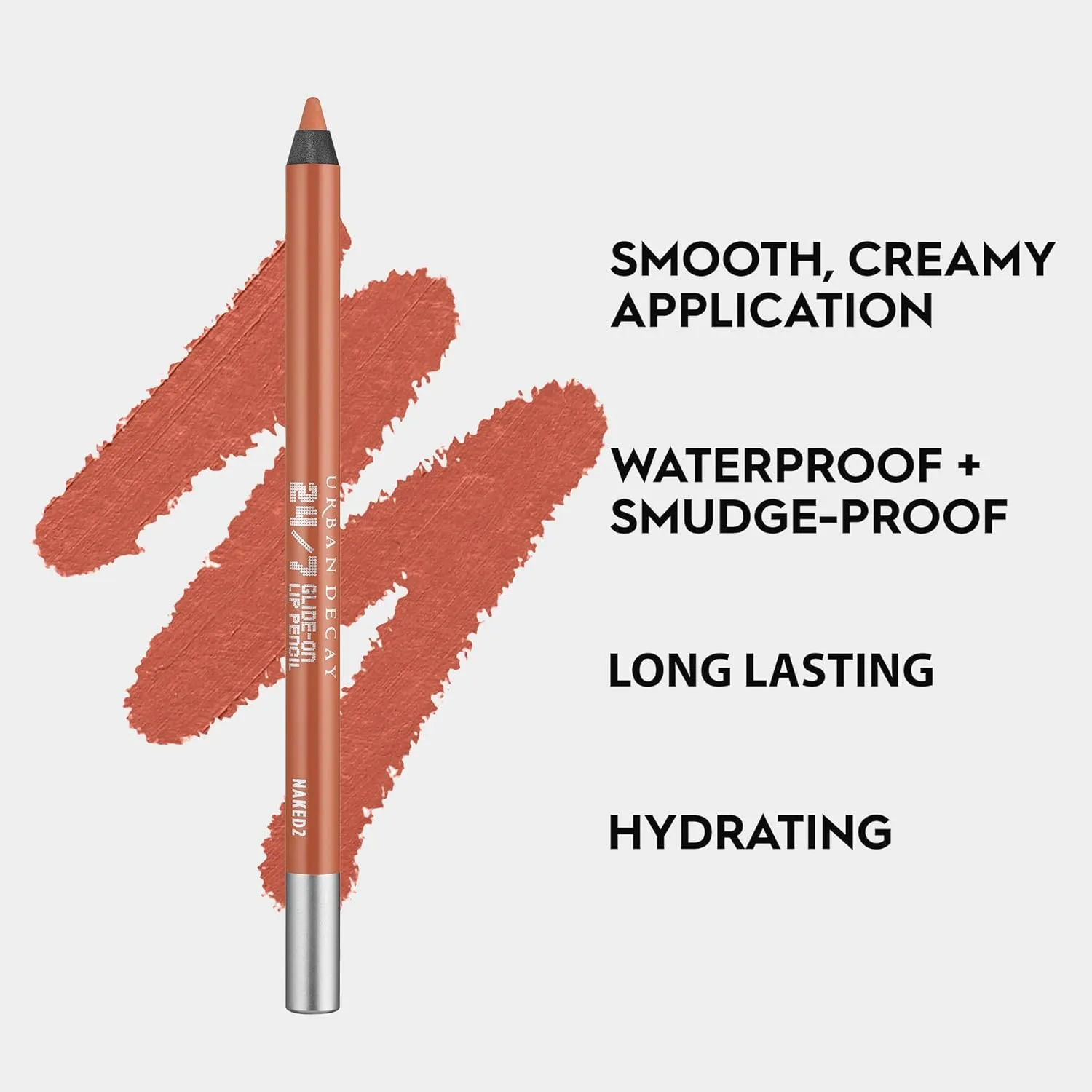 Urban Decay 24/7 Glide-On Waterproof Lip Pencil, Smudge-Proof, Longwearing Lip Liner, Smooth & Creamy Colors, Moisturizing Formula with Vitamin E, Prevents Lip Color from Feathering - 0.04 oz