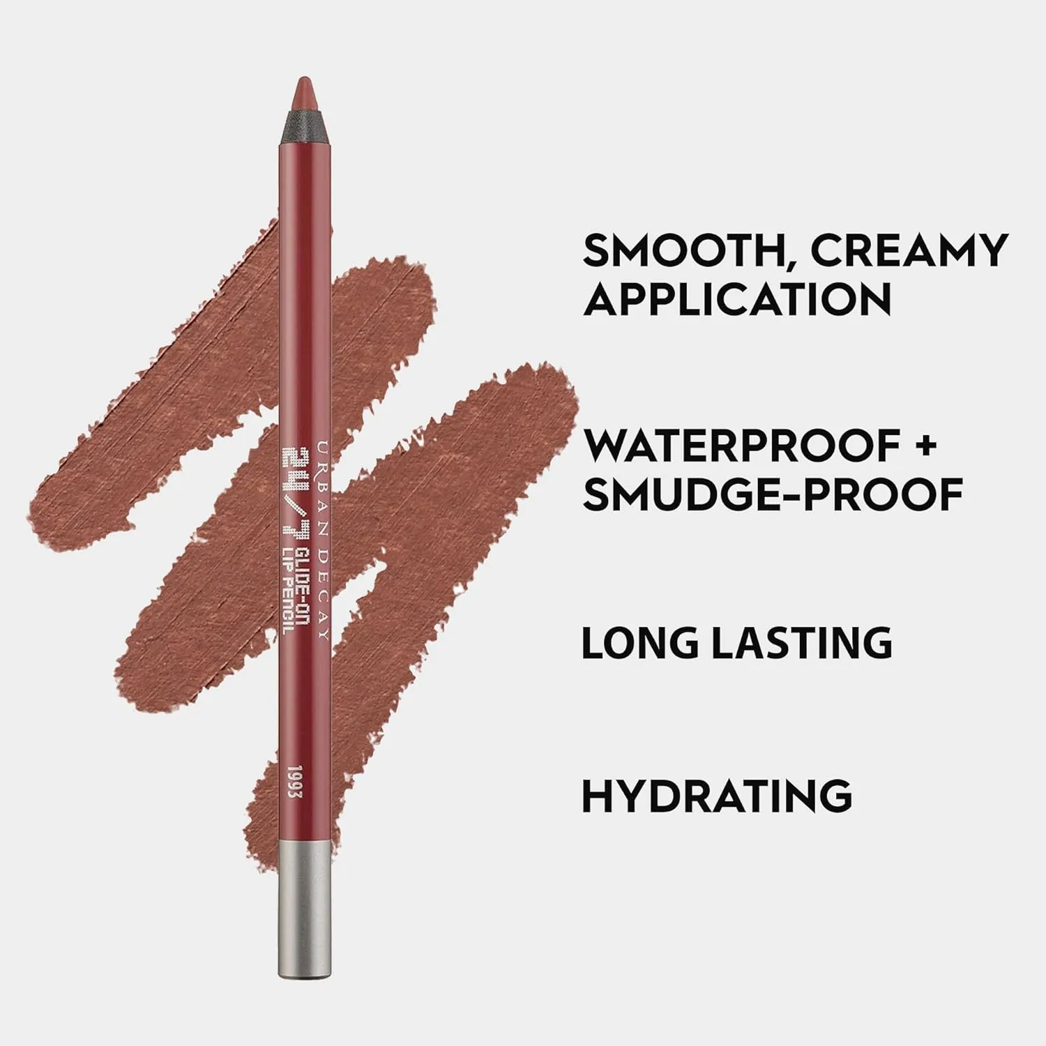 Urban Decay 24/7 Glide-On Waterproof Lip Pencil, Smudge-Proof, Longwearing Lip Liner, Smooth & Creamy Colors, Moisturizing Formula with Vitamin E, Prevents Lip Color from Feathering - 0.04 oz