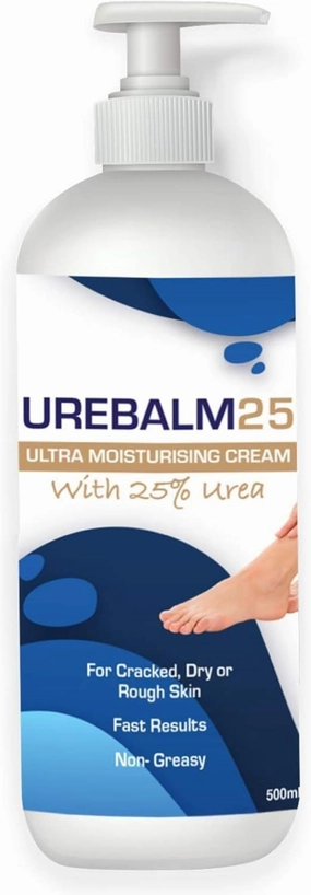 UREBALM25 500mL Ultra Moisturising Cream with 25% Urea For Cracked, Dry or Rough Skin UREA BALM
