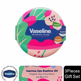 Vaseline Botanical Bliss Luscious Lips Collection Lip Balm 3pcs Gift Set for Her