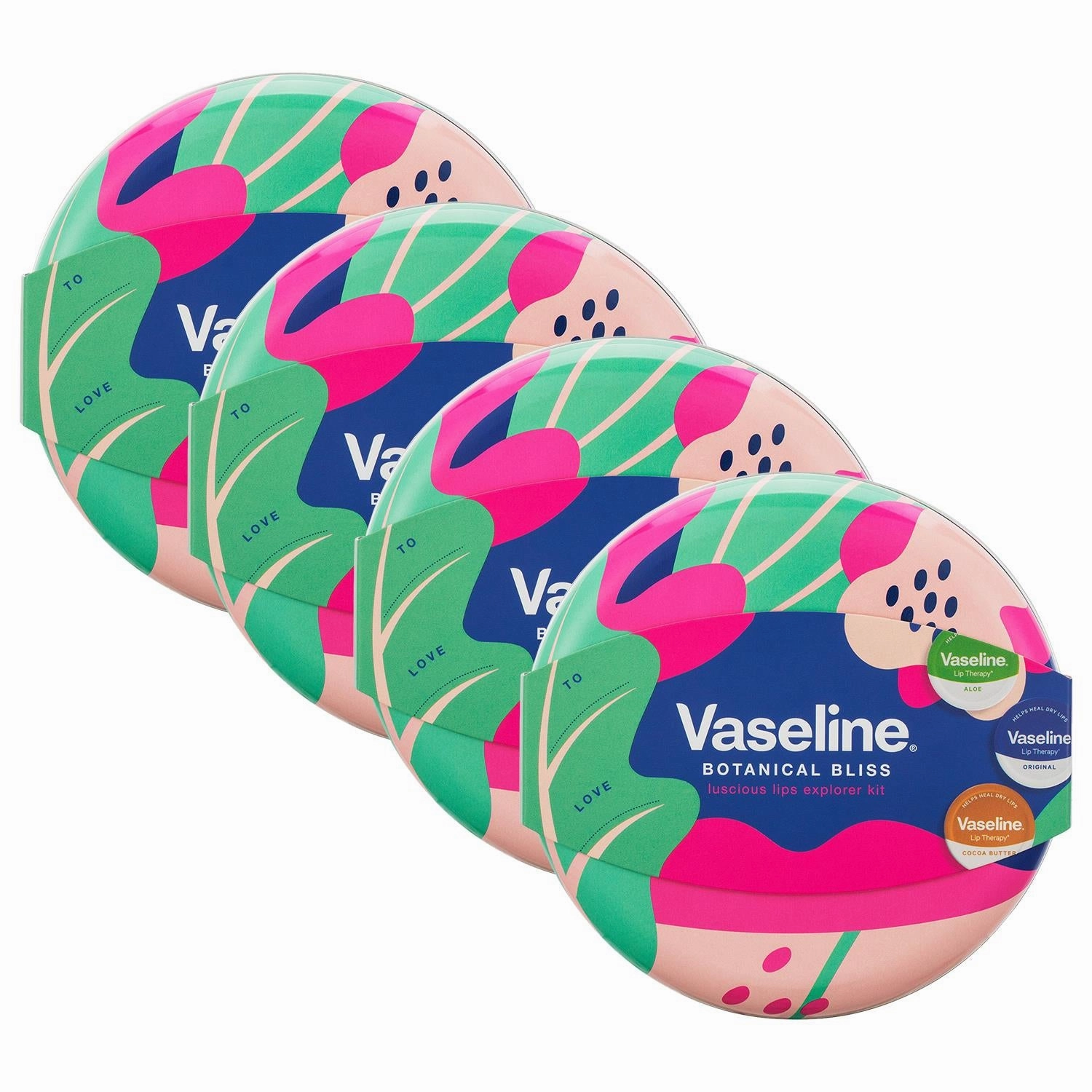 Vaseline Botanical Bliss Luscious Lips Collection Lip Balm 3pcs Gift Set for Her