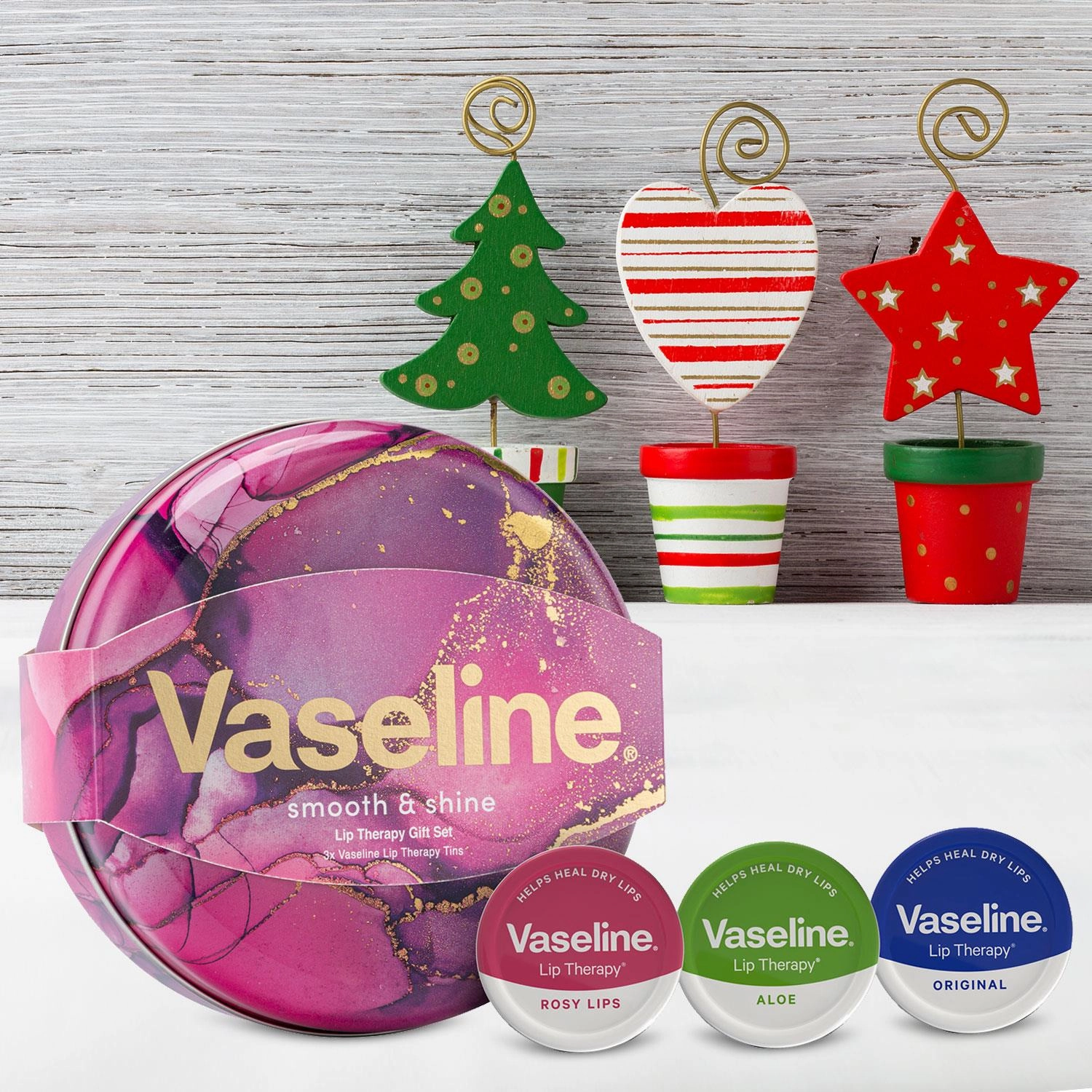 Vaseline Rosy, Coca & Aloe Lip Therapy Selection 3pcs Gift Tin Set For Her