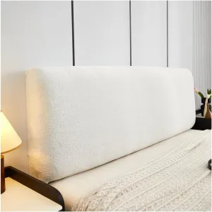 Velvet Bed Headboard Cover for Queen Cal King Size Stretch Headboard Slipcover, Thicken Bed Head Cover Dustproof Headboard Protector for Bedroom Décor (White, 2m/78.7in)
