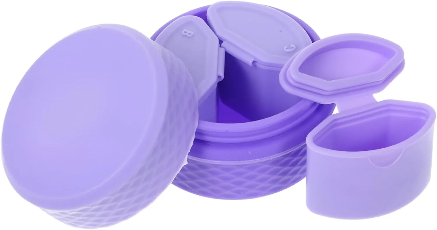 VICASKY Travel Beauty Essentials Holder 3 Chamber Silicone Makeup Storage Tin Lid Empty Jar Set for Women