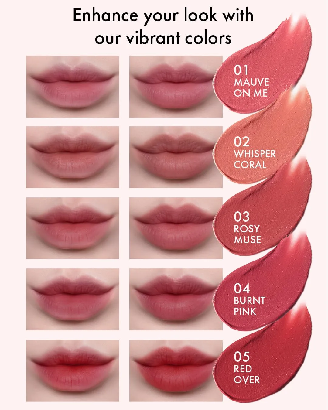 VIDIVICI Millennial Velvet Lip Tint - Thin, Comfortable & Long-Lasting Wear with Matte Finish - Seamless, Rich and Vibrant Shades - Moisture-Filled & Lightweight Texture. 0.15 fl.oz. (03 ROSY MUSE)