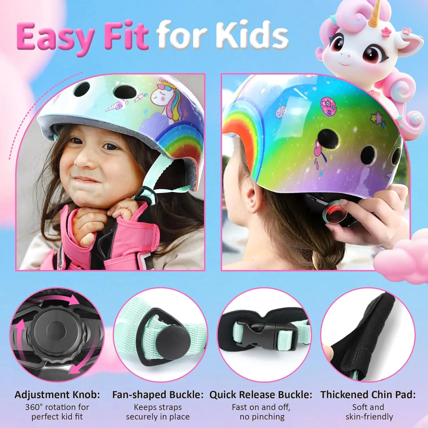 Vvinca Toddler Bike Helmet to Children 1/2/3/4/5/6/7/8 Years Old, Kids Helmets Ages 3-5/5-8, Helmets for Youth Boys and Girls