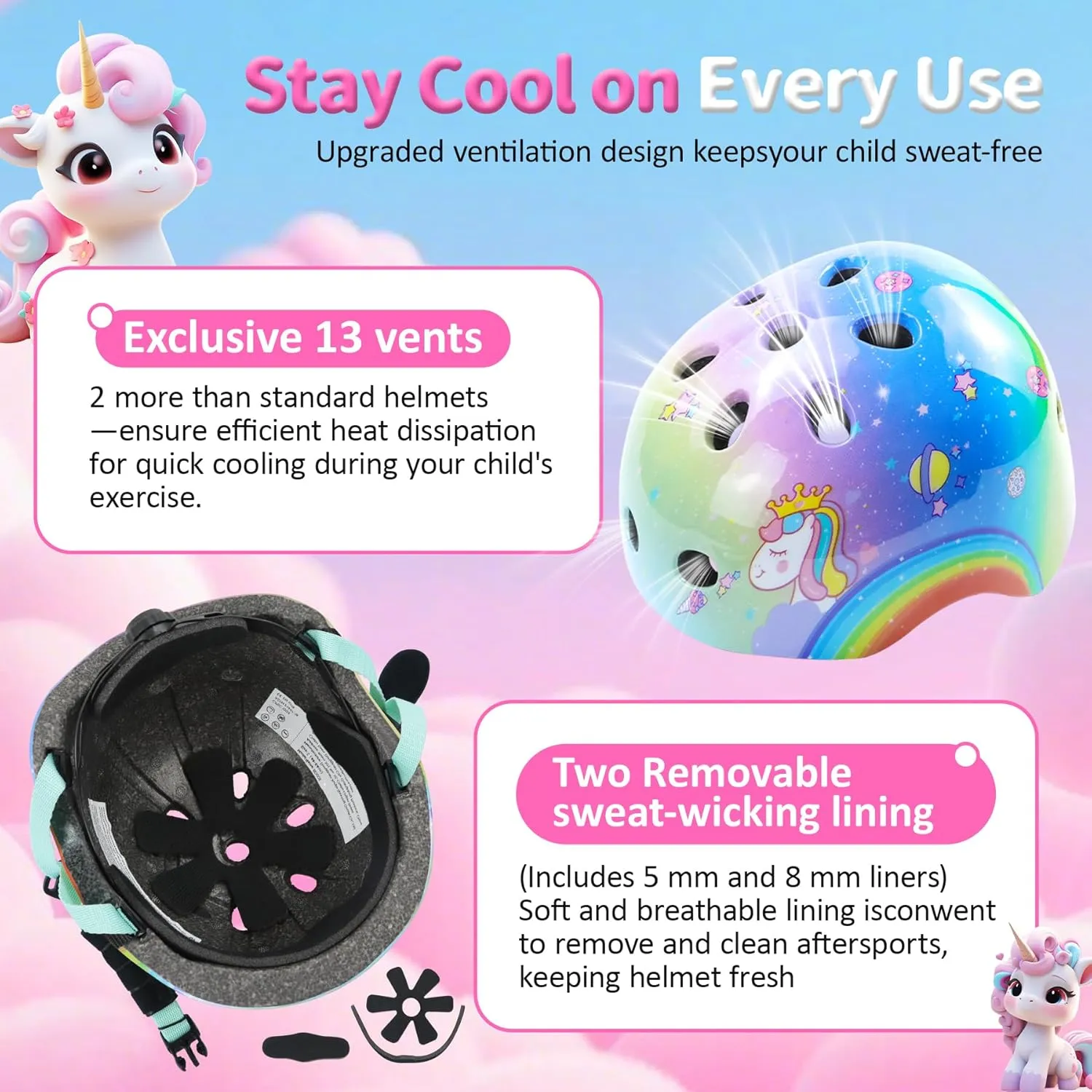 Vvinca Toddler Bike Helmet to Children 1/2/3/4/5/6/7/8 Years Old, Kids Helmets Ages 3-5/5-8, Helmets for Youth Boys and Girls