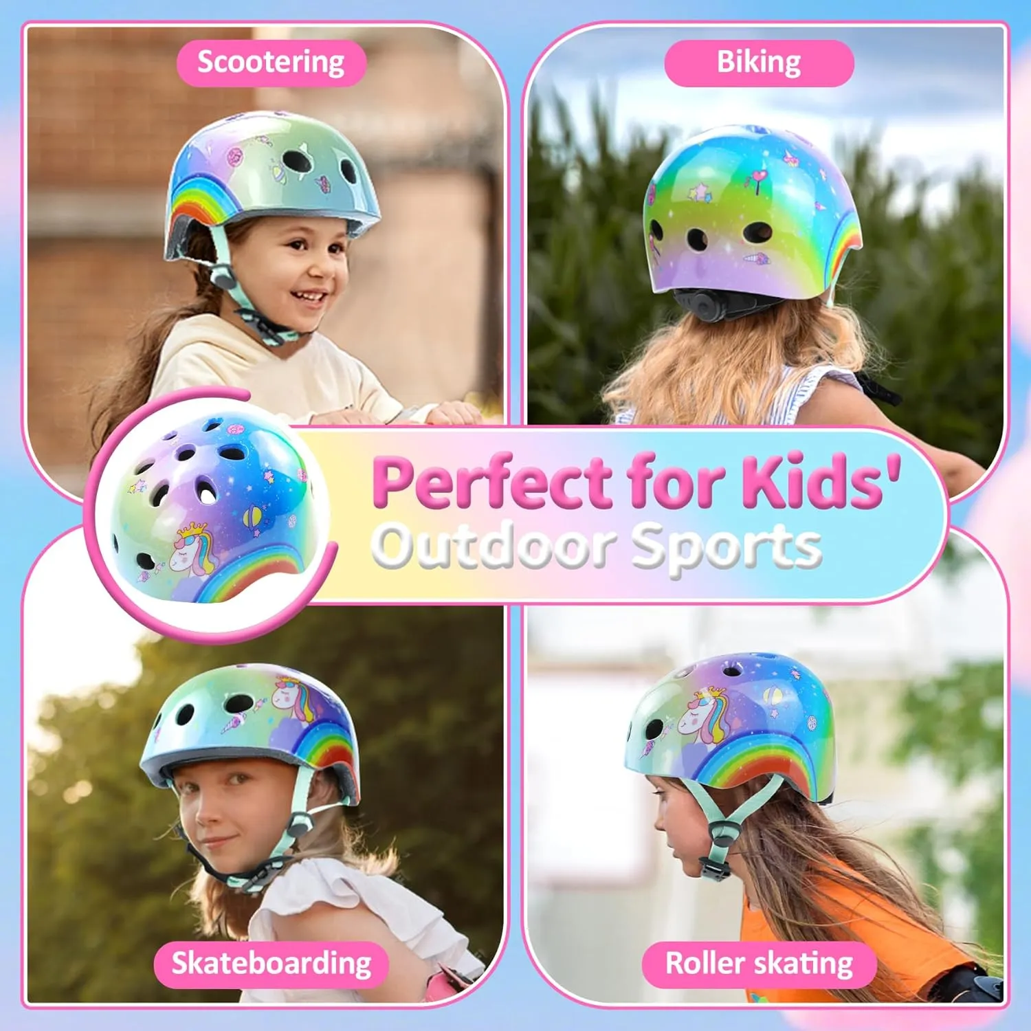 Vvinca Toddler Bike Helmet to Children 1/2/3/4/5/6/7/8 Years Old, Kids Helmets Ages 3-5/5-8, Helmets for Youth Boys and Girls