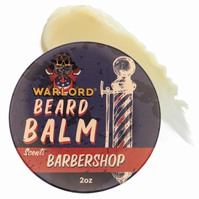 WARLORD Beard Balm for Men – Scented Premium Beard and Scruff Cream & Beard Balm Butter for Facial Hair Hydration, Shaping, Styling, & Itch Relief – Barbershop