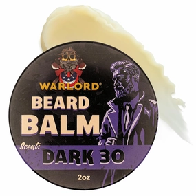WARLORD Beard Balm for Men – Scented Premium Beard and Scruff Cream & Beard Balm Butter for Facial Hair Hydration, Shaping, Styling, & Itch Relief – Dark 30