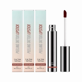 Waterproof and Anti-Smudge Lip Gloss, Long-Lasting and Anti-Falling Hydrating Tear-Off Lip Gloss, 4ml（0.14fl.Oz） (Nude Brown,3pcs)