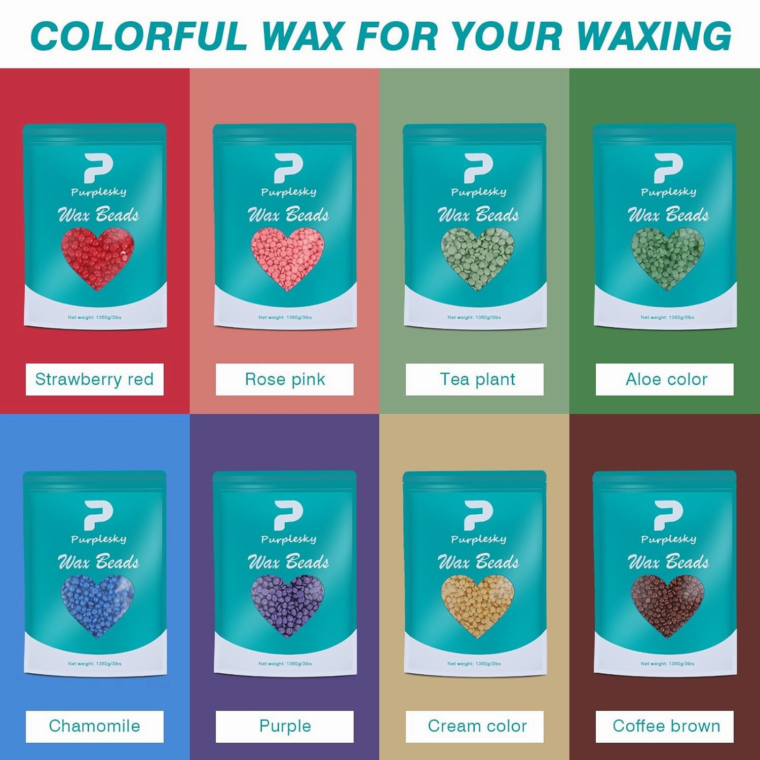 Wax Beads for Hair Removal, 2.4 Lbs Coarse Hard Wax Beads, Bikini Waxing Beads for Sensitive Skin, Brazilian, Leg, Face, Armpit, Home Waxing with Silicone Waxing Stick (Aloe)
