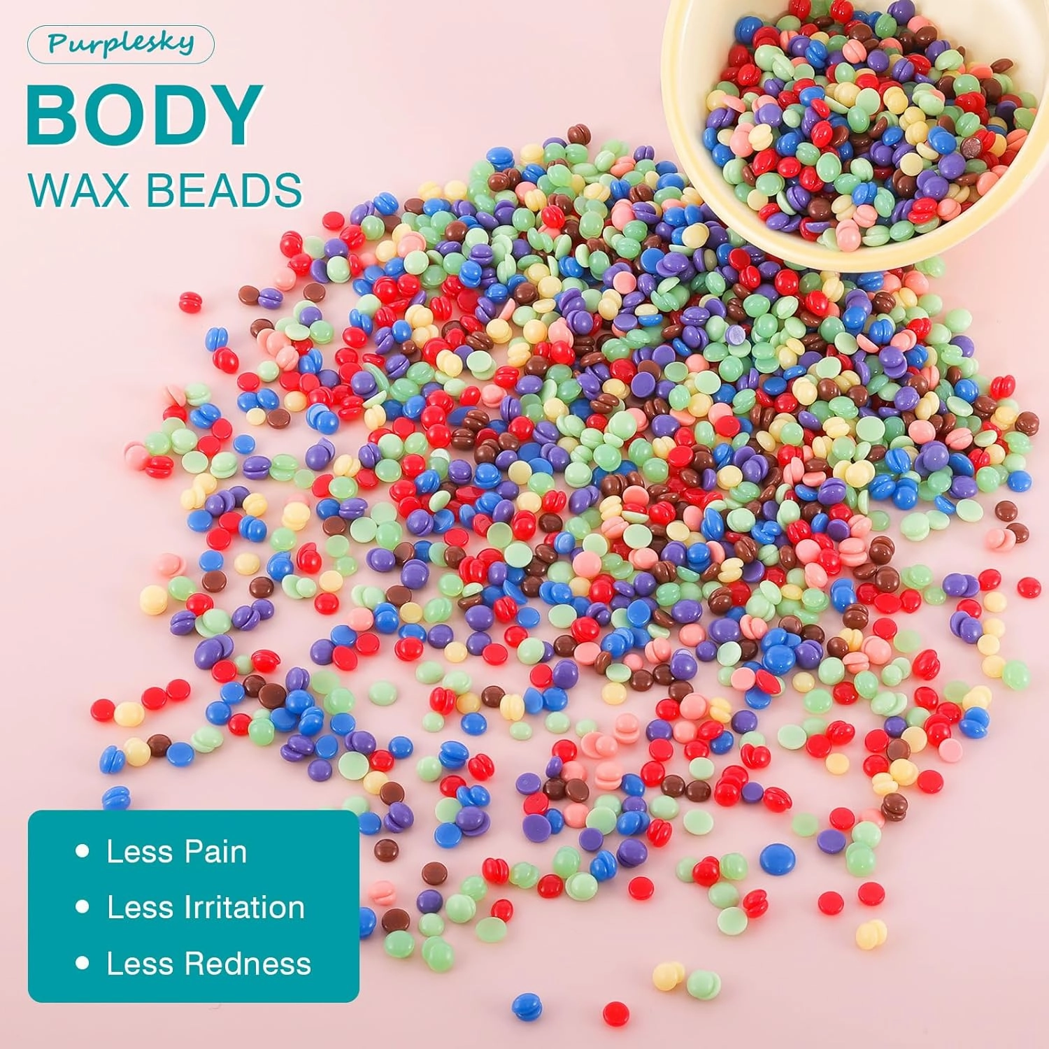 Wax Beads for Hair Removal, 2.4 Lbs Coarse Hard Wax Beads, Bikini Waxing Beads for Sensitive Skin, Brazilian, Leg, Face, Armpit, Home Waxing with Silicone Waxing Stick (Aloe)