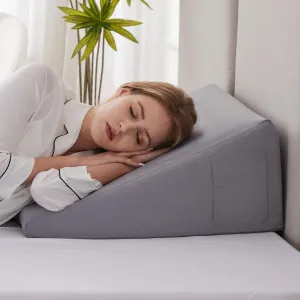 Wedge Pillow for Sleeping, 12" Bed Wedges Pillow for Headboard, Triangle Incline Wedge for Acid Reflux, Pillows Wedge for Back Pain Relief, Elevated Leg Pillow After Surgery, Snoring, Velvet
