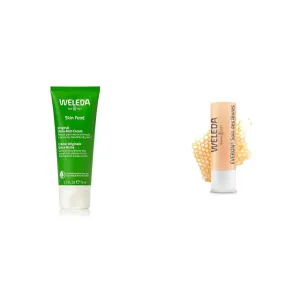 Weleda Skin Food Cream, Lip Balm & Body Moisturizer Bundle - 2.5oz Ultra-Rich Cream, 0.17oz Nourishing Lip Treatment