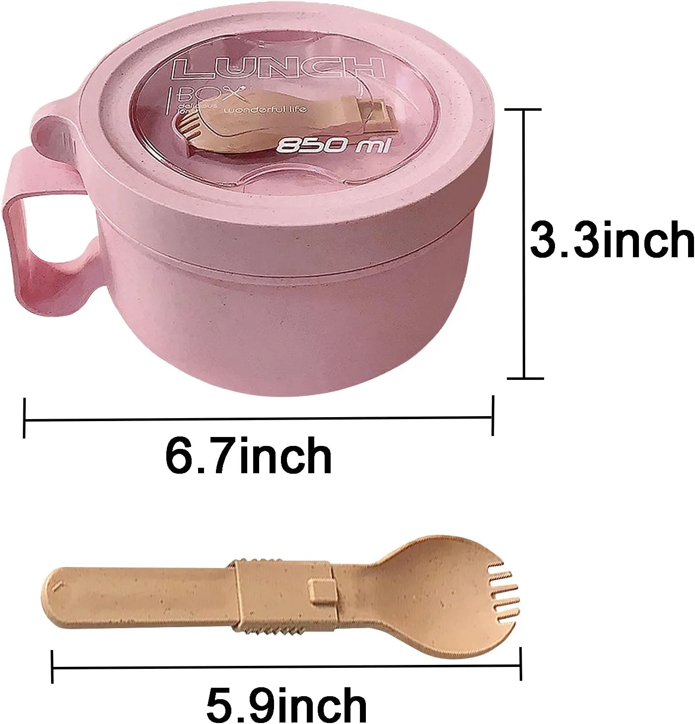Wheat Straw Microwave Ramen Bowl Set Noodle Bowls,Microwave Safe Instant Noodles Soup Bowls, Easy-Grip Design for On-the-Go, for Soup Oatmeal Gumbo Salad Rice Cereal & More - BPA-Free(Pink)
