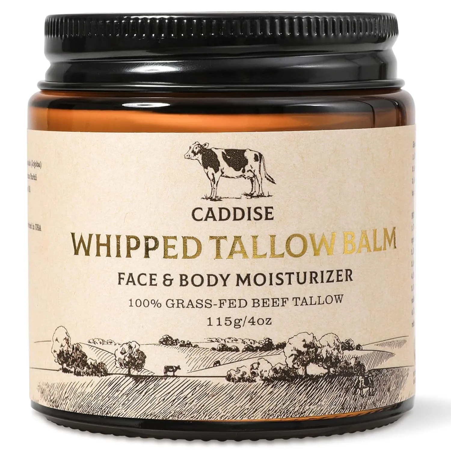 Whipped Beef Tallow for Skin – 100% Grass-Fed Handmade Cream Moisturizer for Face & Body, Natural with Honey, Shea Butter, Jojoba Oil, Non-Greasy, Nourishing for Men, Women, Kids, 4 Oz