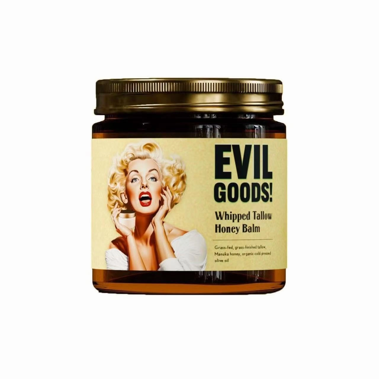 Whipped Beef Tallow and Manuka Honey Balm, 4oz, Organic Face Cream, Moisturizer, Body Lotion, Skin Care and Lip Balm