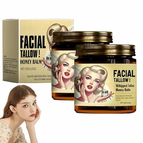 Whipped Beef Tallow and Manuka Honey Balm, Whipped Tallow Honey Balm - 4oz, Organic Face Cream for Moisturizing, Skin Care and Lip Balm (2)