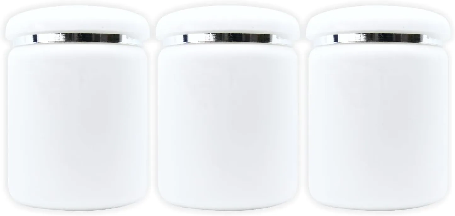 White Plastic Jar with Inner Liners & Dome Lid 500gm (17.6 Oz) Refillable Make-up Cosmetic Jars Empty Face Cream Eye Shadow Lip Balm Lotion Storage Container Pot Case (500 gm (Pack of 3))