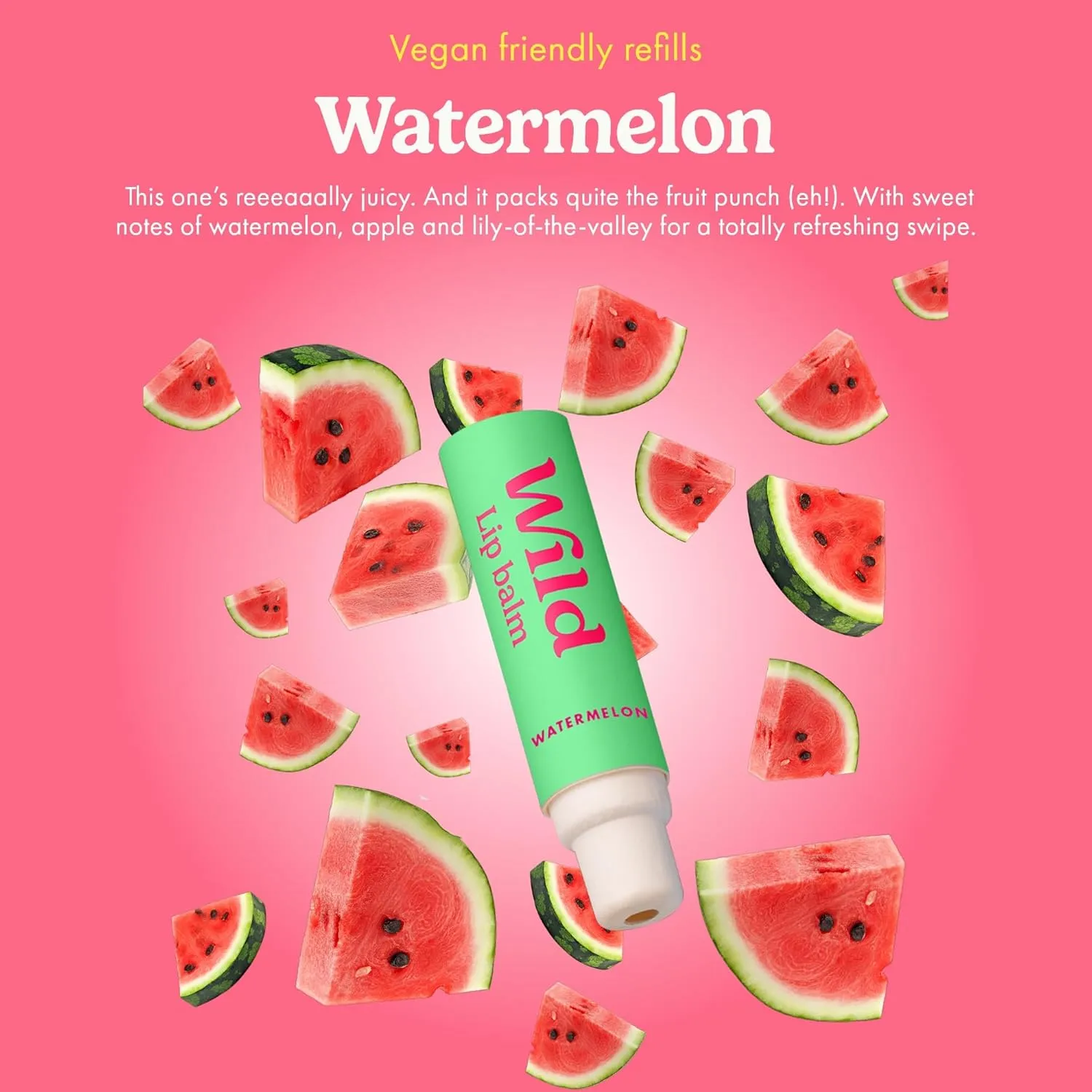 Wild Refillable Lip Balm Starter Kit - Includes Blue Aluminum Case & 3 Pack Lip Balm Refills in a Variety of Scents - Includes Coconut & Vanilla, Passionfruit Swirl & Watermelon Flavors