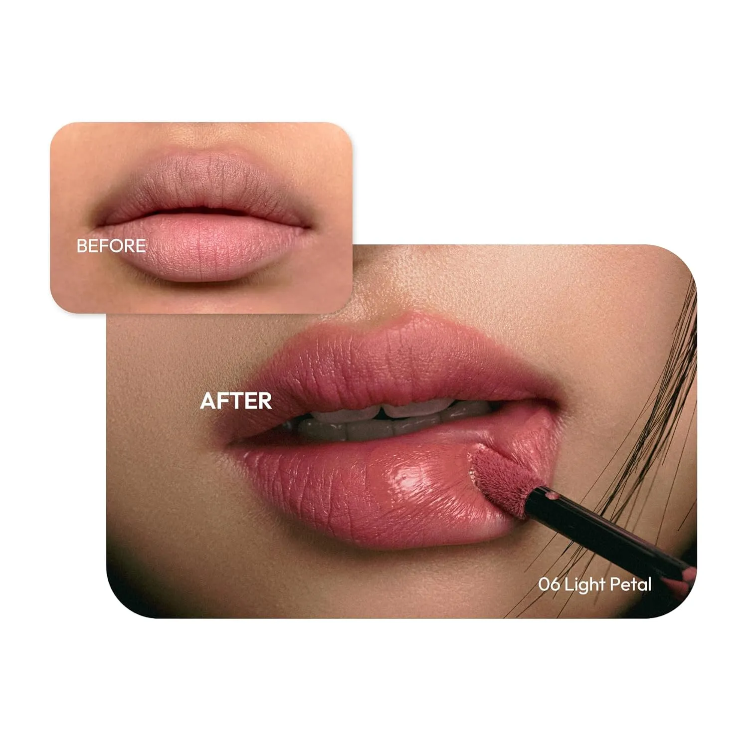 Wink Lip Shade Primer - All Day Top Coat, Smudge-Proof Base, Semi-Matte Long-Lasting Lip Primer (06 Light Petal)