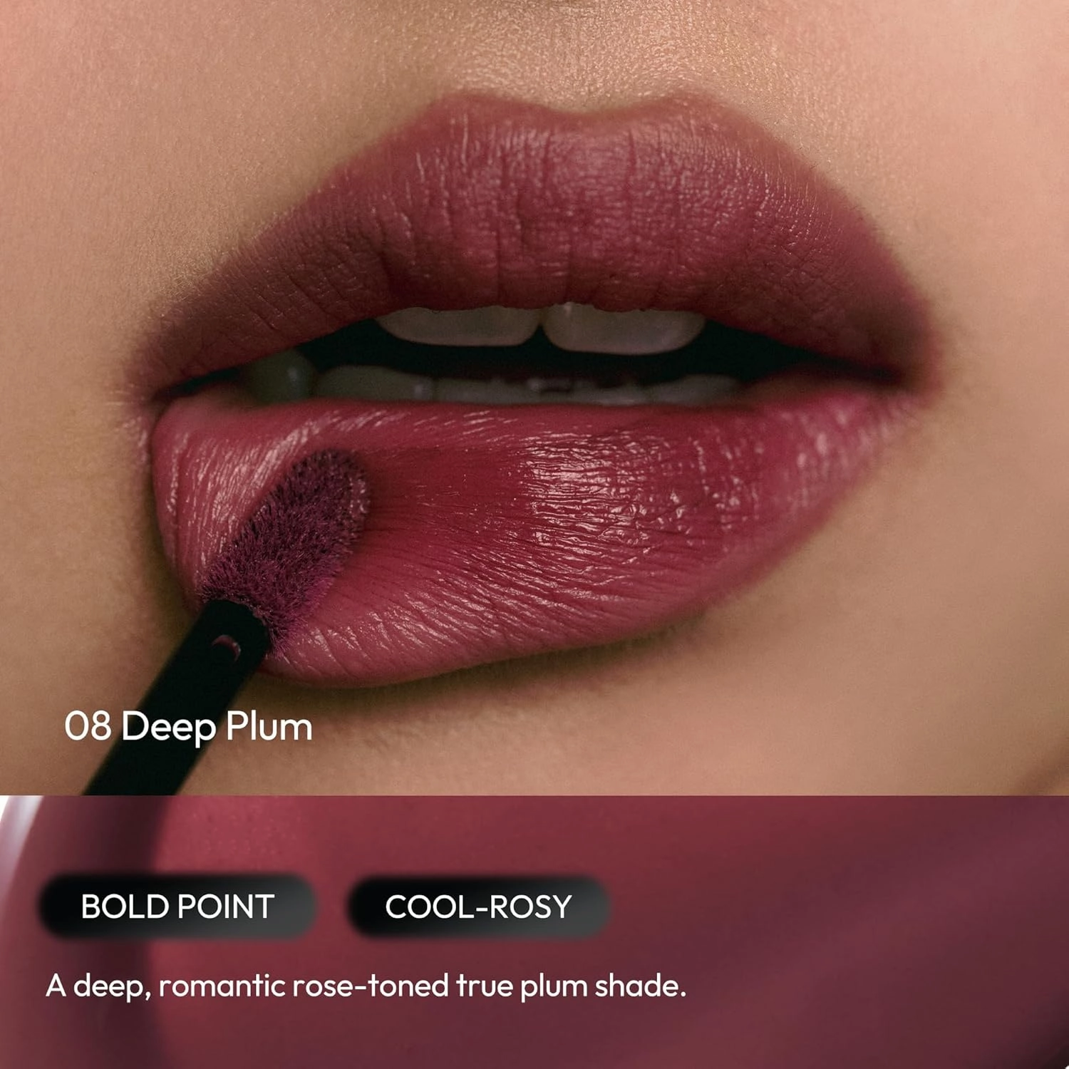 Wink Lip Shade Primer - All Day Top Coat, Smudge-Proof Base, Semi-Matte Long-Lasting Lip Primer (08 Deep Plum)
