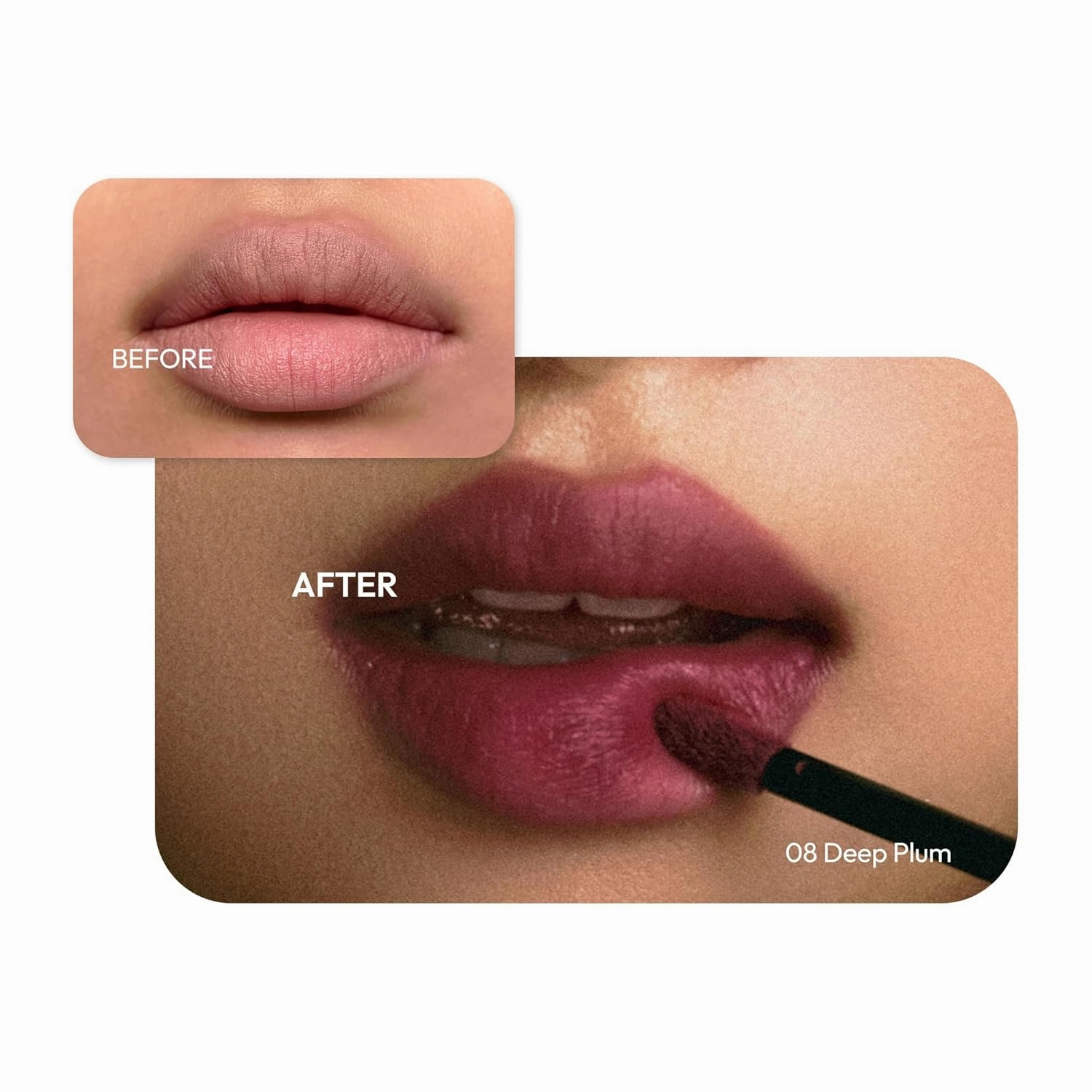 Wink Lip Shade Primer - All Day Top Coat, Smudge-Proof Base, Semi-Matte Long-Lasting Lip Primer (08 Deep Plum)