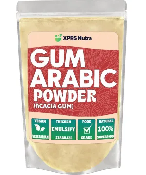 XPRS Nutra Gum Arabic Powder - Premium Acacia Gum Powder 1 Pound - Food Grade Powdered Gum Powder Arabic Gum Arabic for Watercolor Paint - Arabic Gum Powder for Baking and More