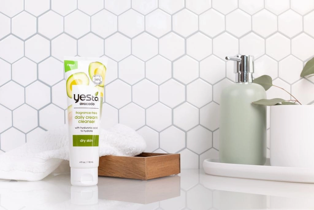 Yes To Avocado Fragrance-Free Bundle, Daily Cream Cleanser, Hyaluronic Acid Serum, Nourishing Daily Hand Cream & Lip Balm, Perfect Combination To Restore Dry Skin, Natural Vegan & Cruelty Free, 4-Pack